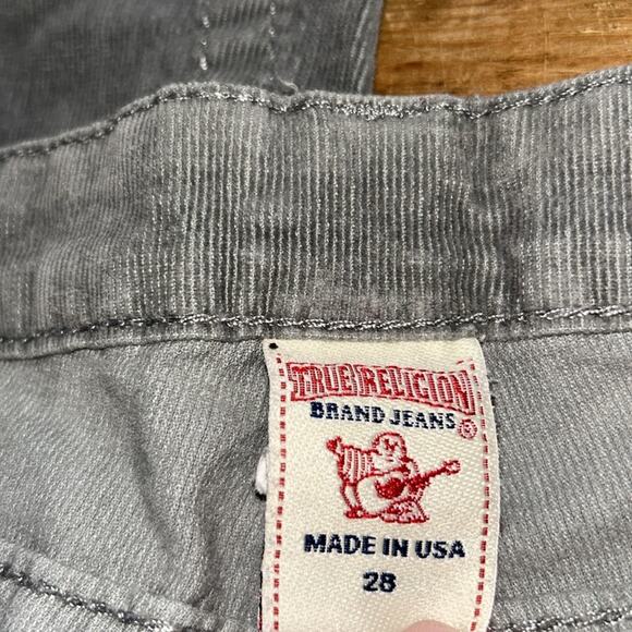 Woman’s True Religion Gray Corduroy , flare legs Pants Size 28 - Picture 8 of 14